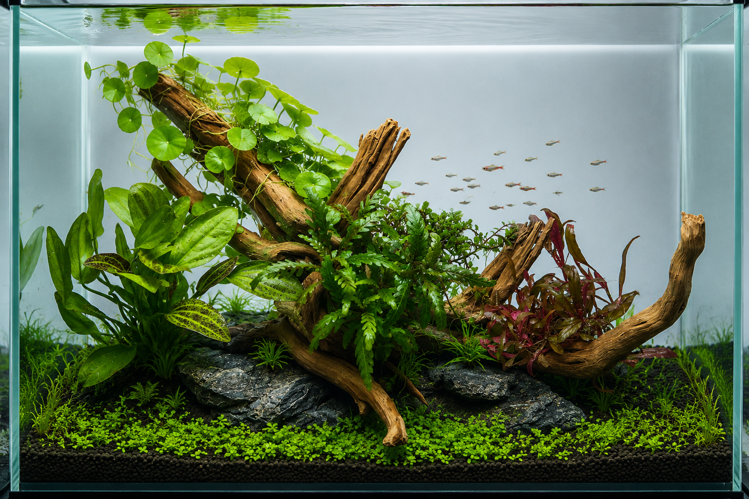 Pack Aquascaping completo con Plantas, Raíz Spider y Roca Seiryu Grey