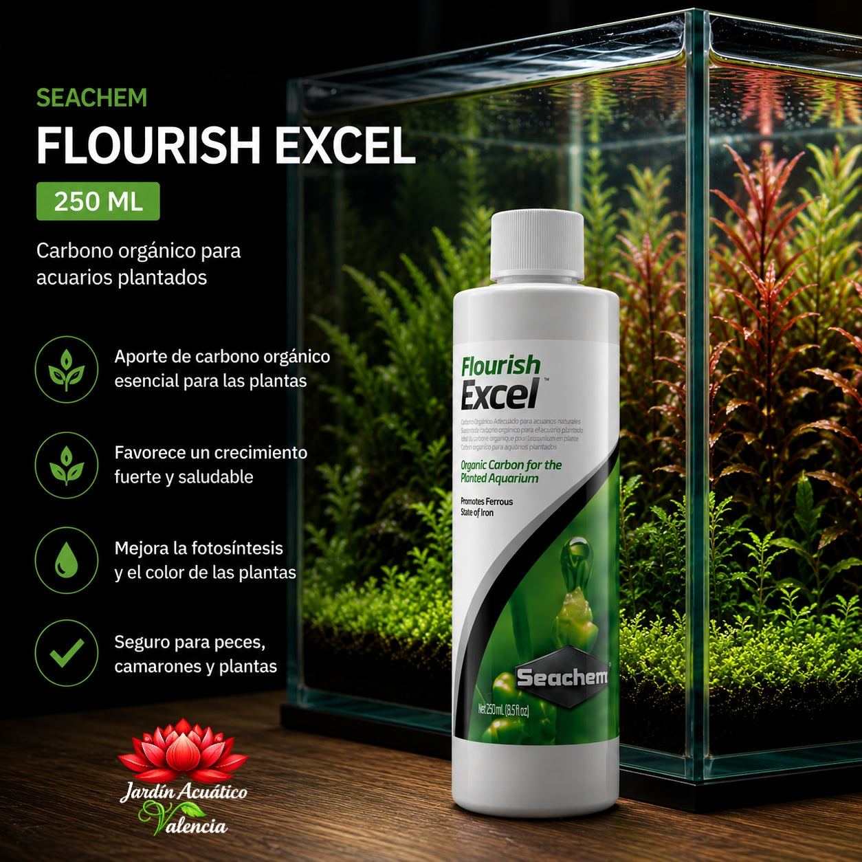 Seachem Flourish Excel – Carbono orgánico para acuarios plantados