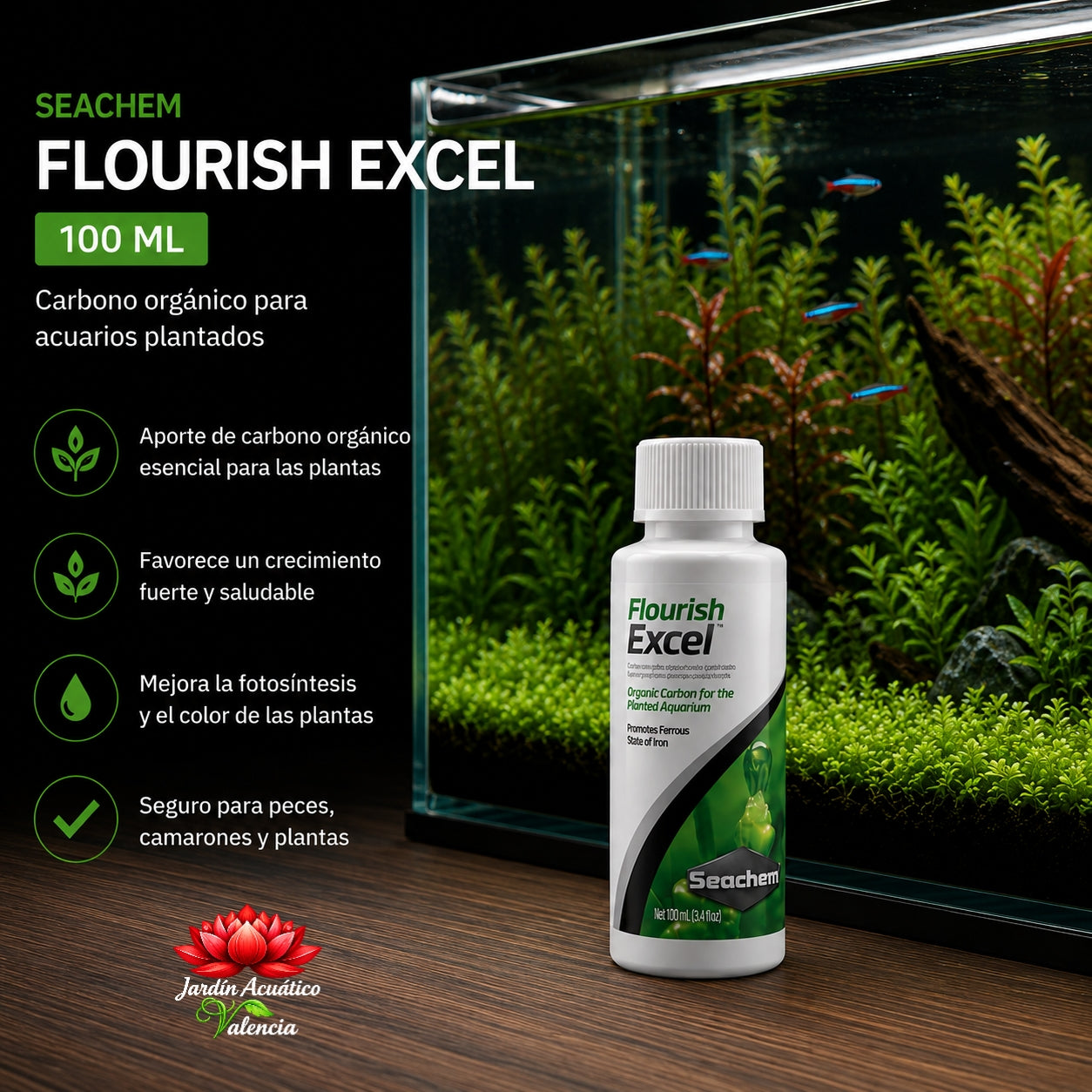 Seachem Flourish Excel – Carbono orgánico para acuarios plantados